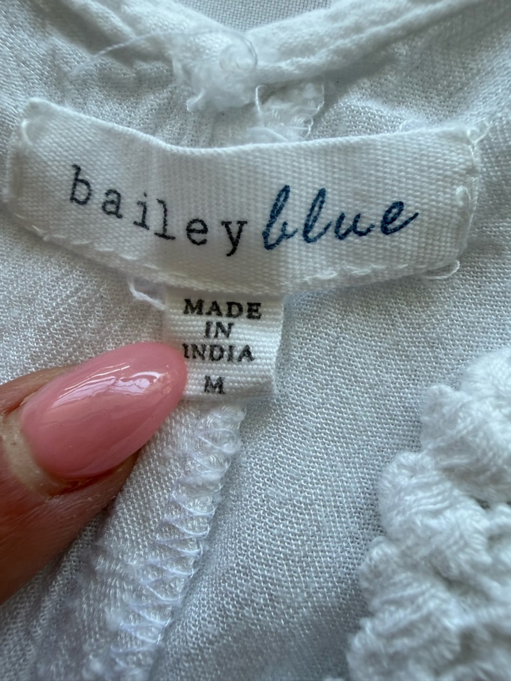 Bailey Blue 100% Rayon Sleeveless Lined White Crochet-Detail Maxi Dress Sz M - Picture 6 of 11